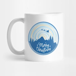 Christmas landscape in blue color Mug